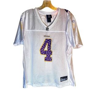 NFL Minnesota Vikings Brett Favre Reebok Women's XL White Jersey